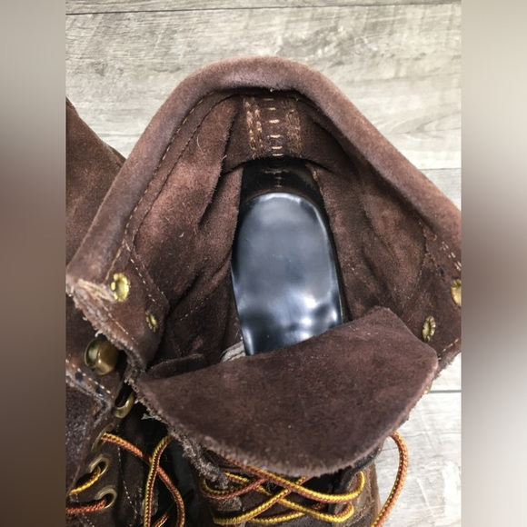 Made in USA Lace-Up Work Lace Up Boots Womens Logger Granny Goth Leather Sz 7.5 - Picture 9 of 11